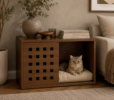 Dekoratif Kedi Evi & Yan Sehpa