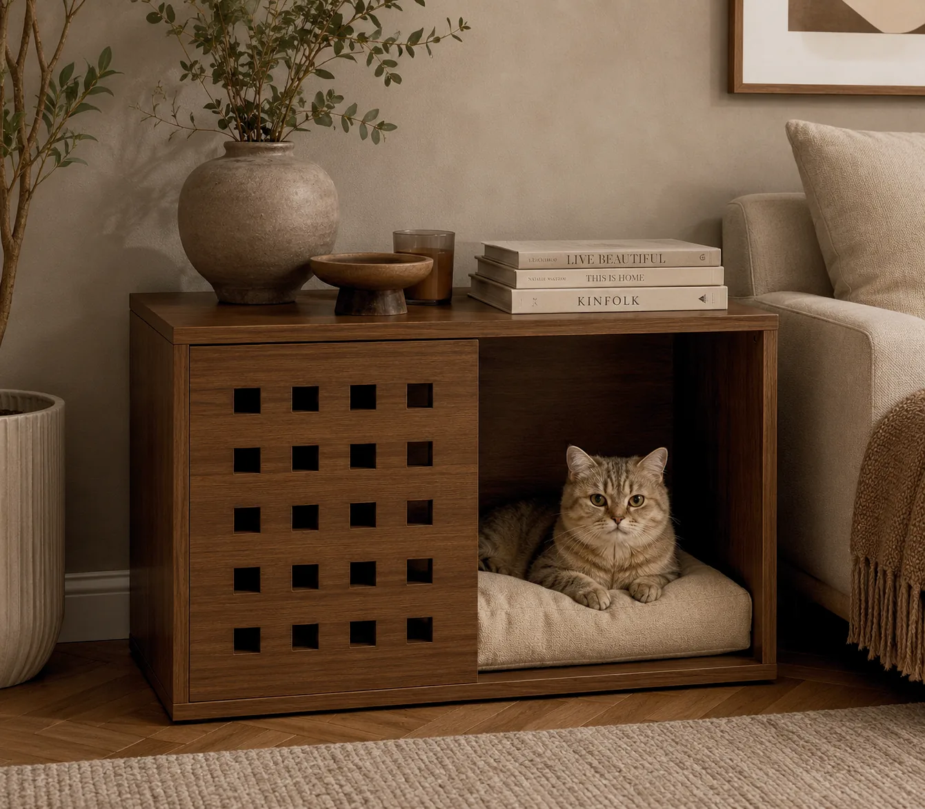 Dekoratif Kedi Evi & Yan Sehpa — Pet Collection