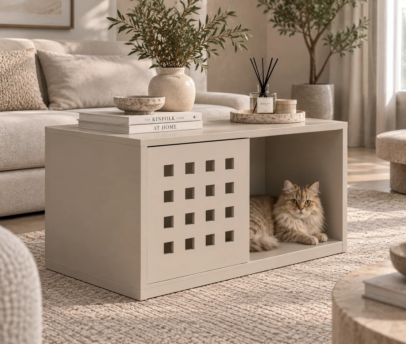 Dekoratif Kedi Evi & Yan Sehpa — Pet Collection