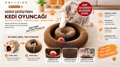 Patili İnteraktif Kedi Oyun Tüneli