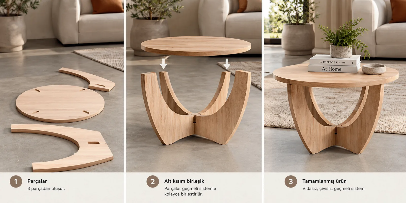 Geçmeli Tasarım Yan Sehpa — Oblavion Wood