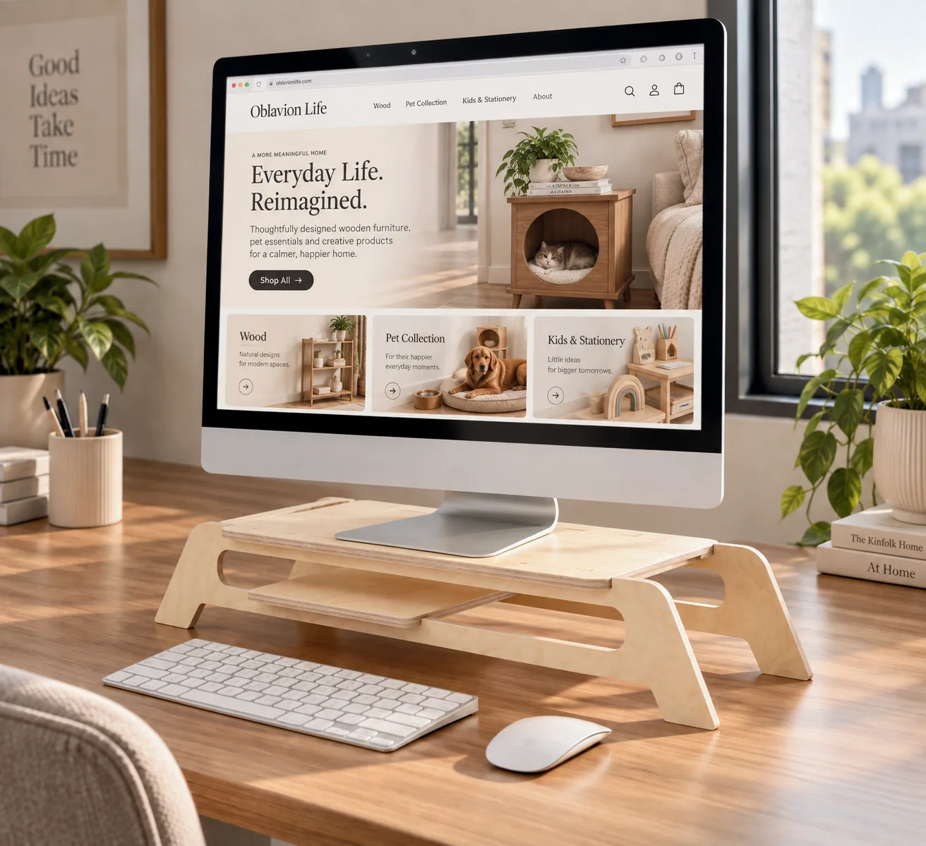 Ahşap Monitör Yükseltici — Oblavion Wood