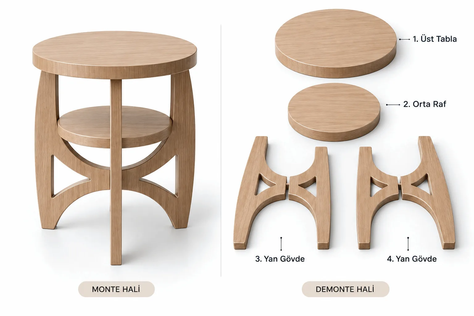 Vidasız Çok Amaçlı Raf & Konsol — Oblavion Wood
