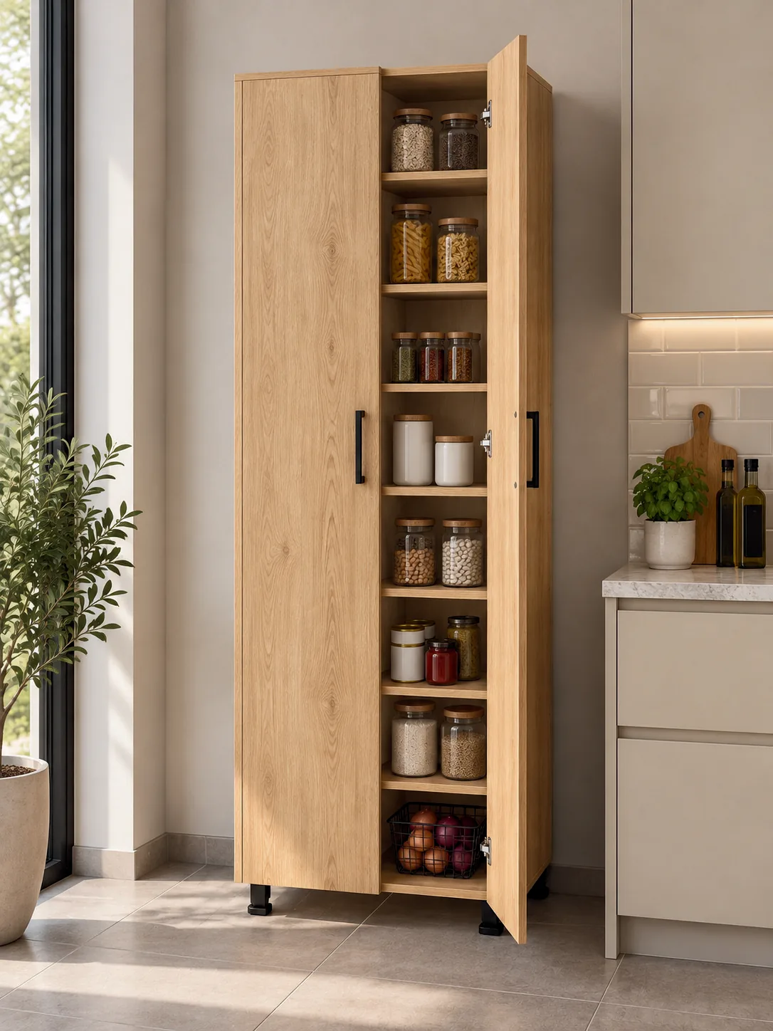 8 Bölmeli Çok Amaçlı Mutfak Dolabı — Oblavion Wood