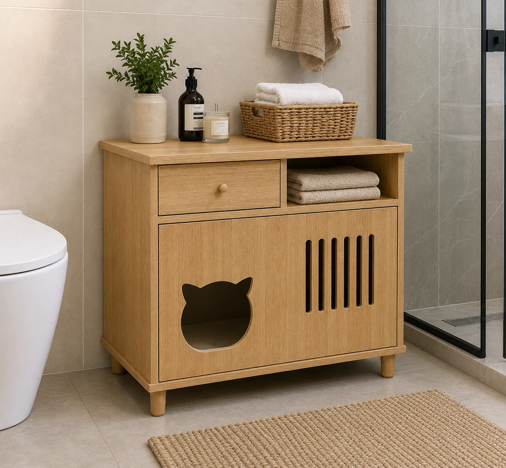 Çok Amaçlı Dekoratif Kedi Tuvaleti Dolabı — Pet Collection