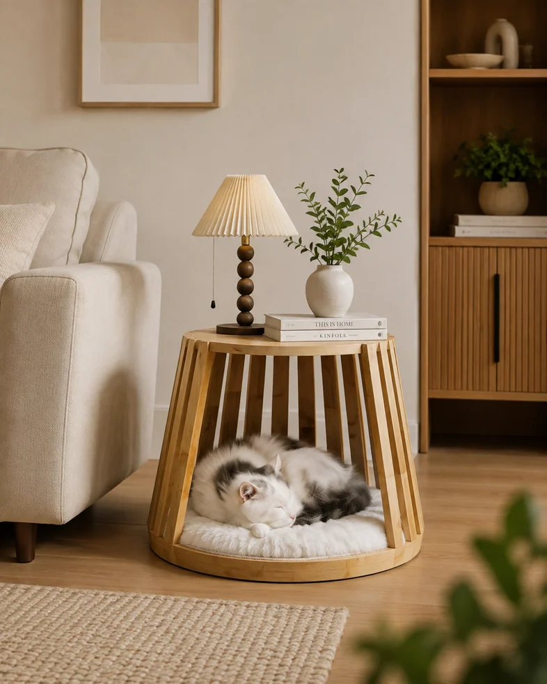 2'si 1 Arada Kedi Evi & Yan Sehpa