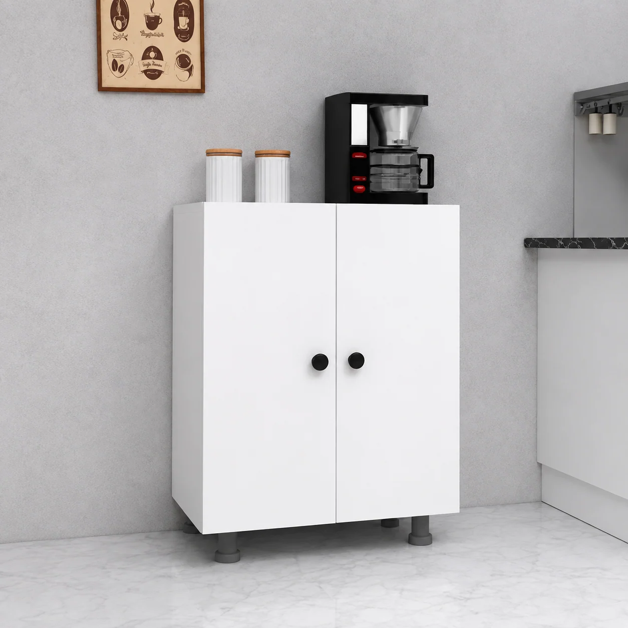 Çok Amaçlı Mutfak & Kahve Köşesi Dolabı — Oblavion Wood